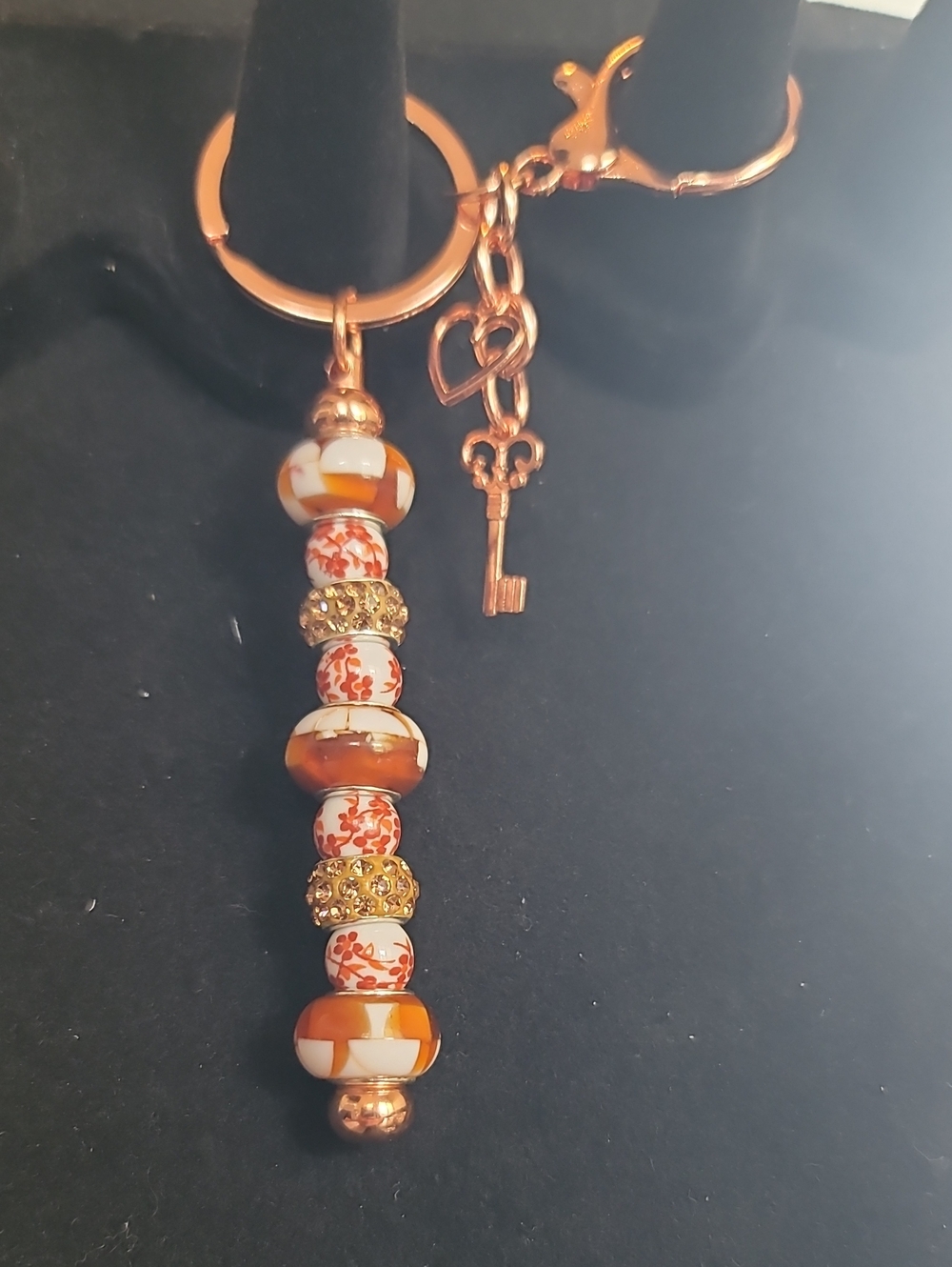 Drop Bead Purse or Keychain Charm with Accents